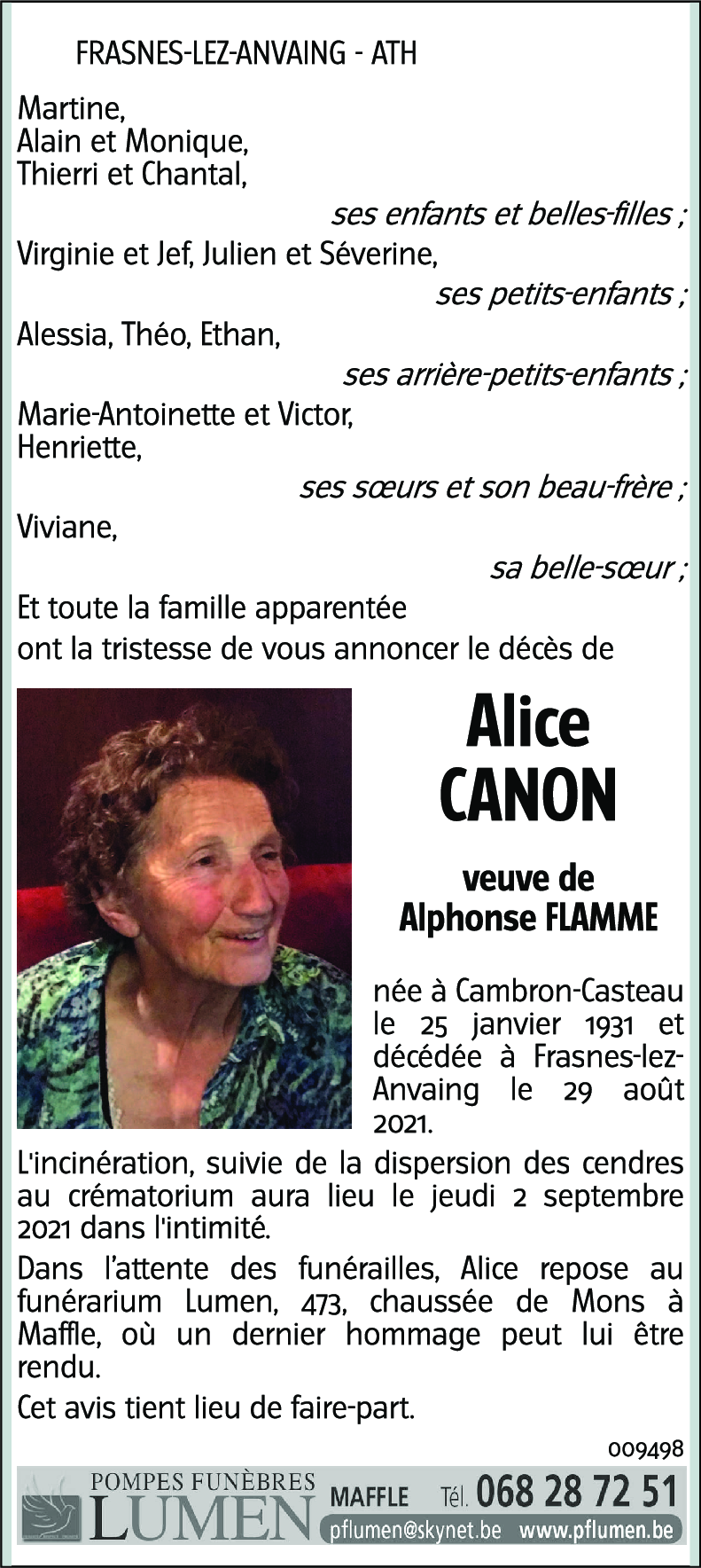 Avis De D C S De Alice Canon D C D Le Frasnes Lez