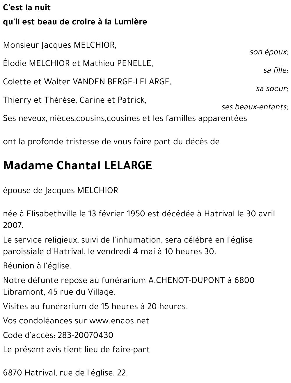 Chantal LELARGE