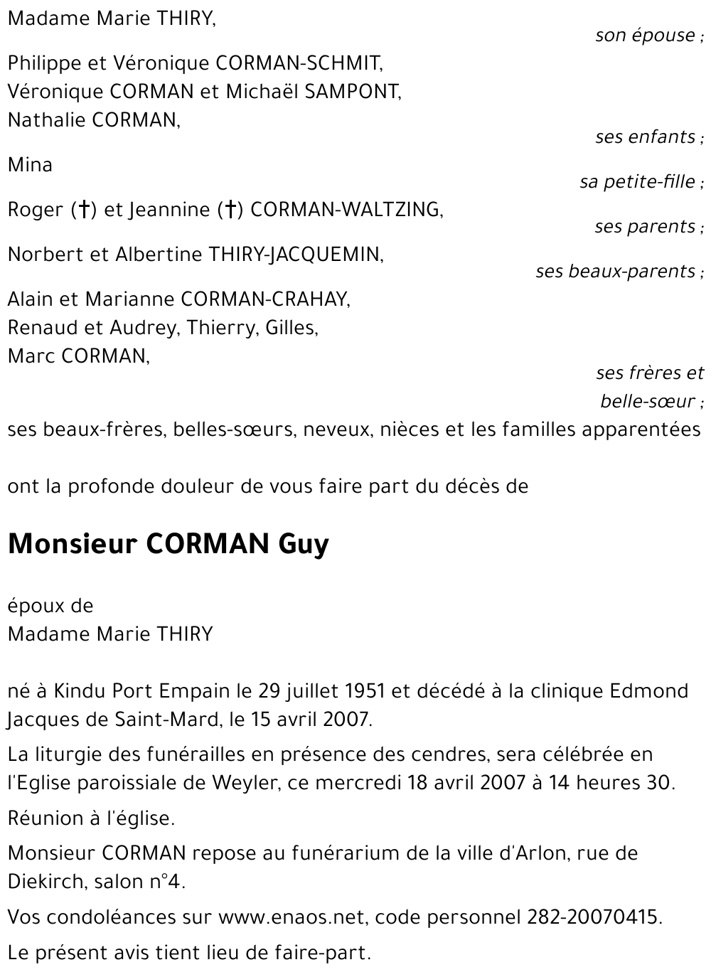 CORMAN Guy