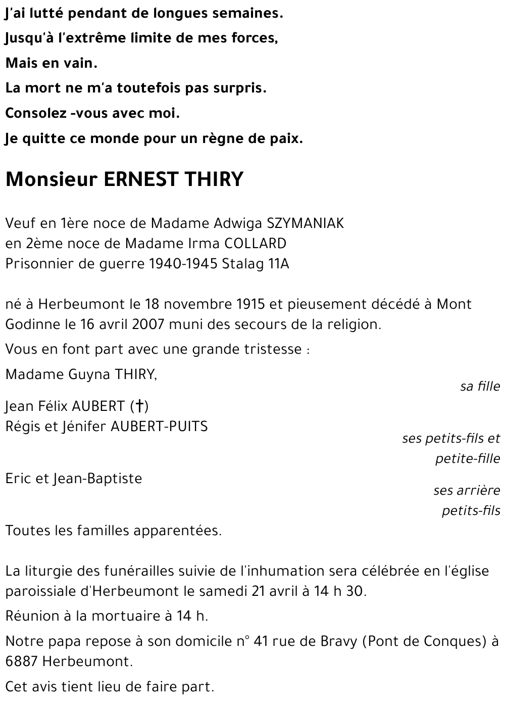 ERNEST THIRY