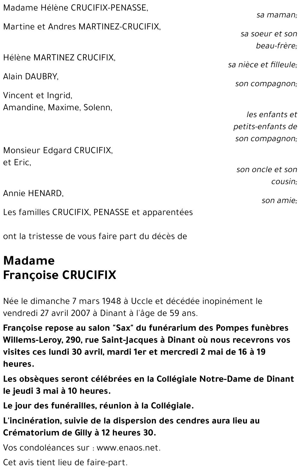 Françoise CRUCIFIX