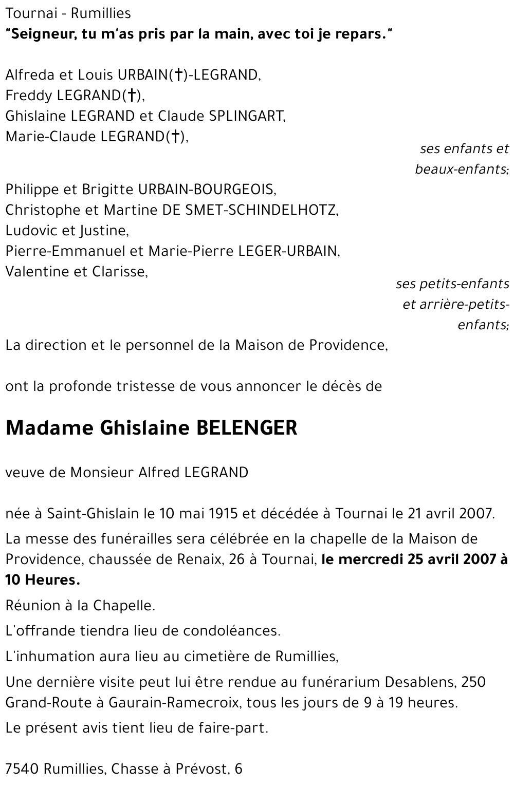 Ghislaine BELENGER