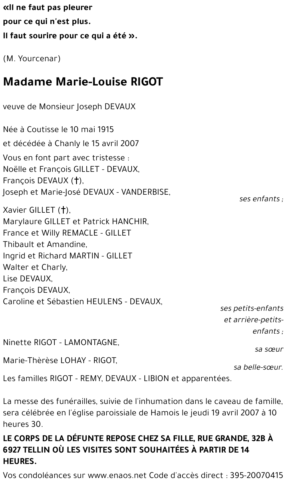 Marie-Louise RIGOT