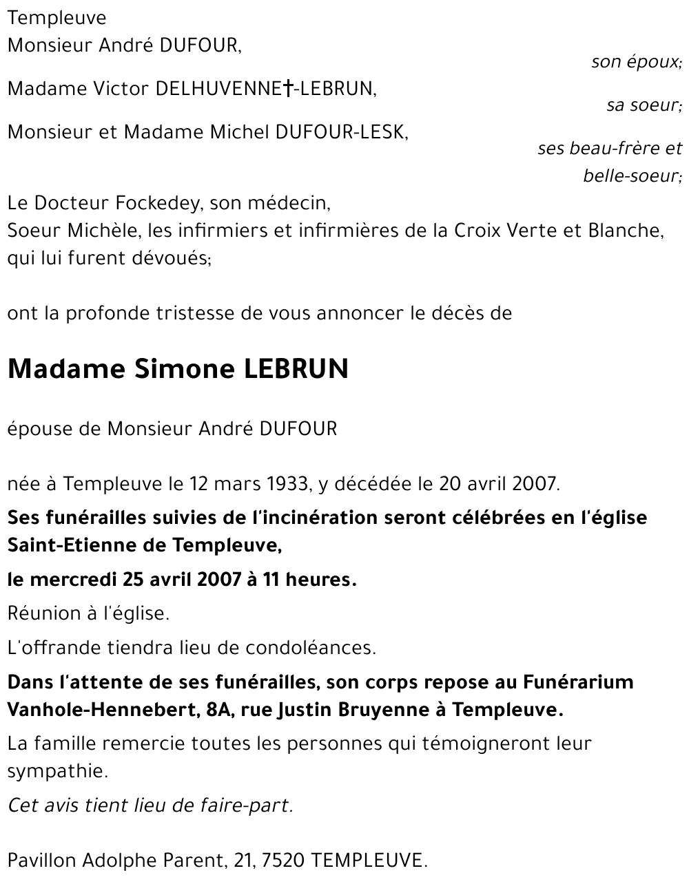 Simone LEBRUN