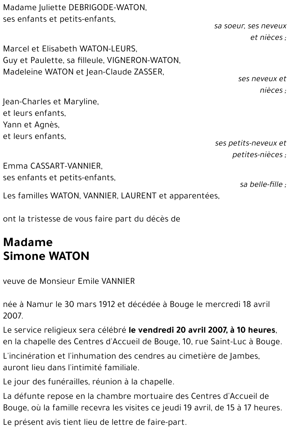 Simone WATON