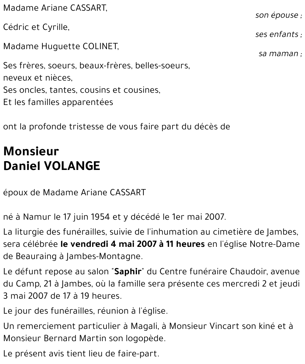 Daniel VOLANGE