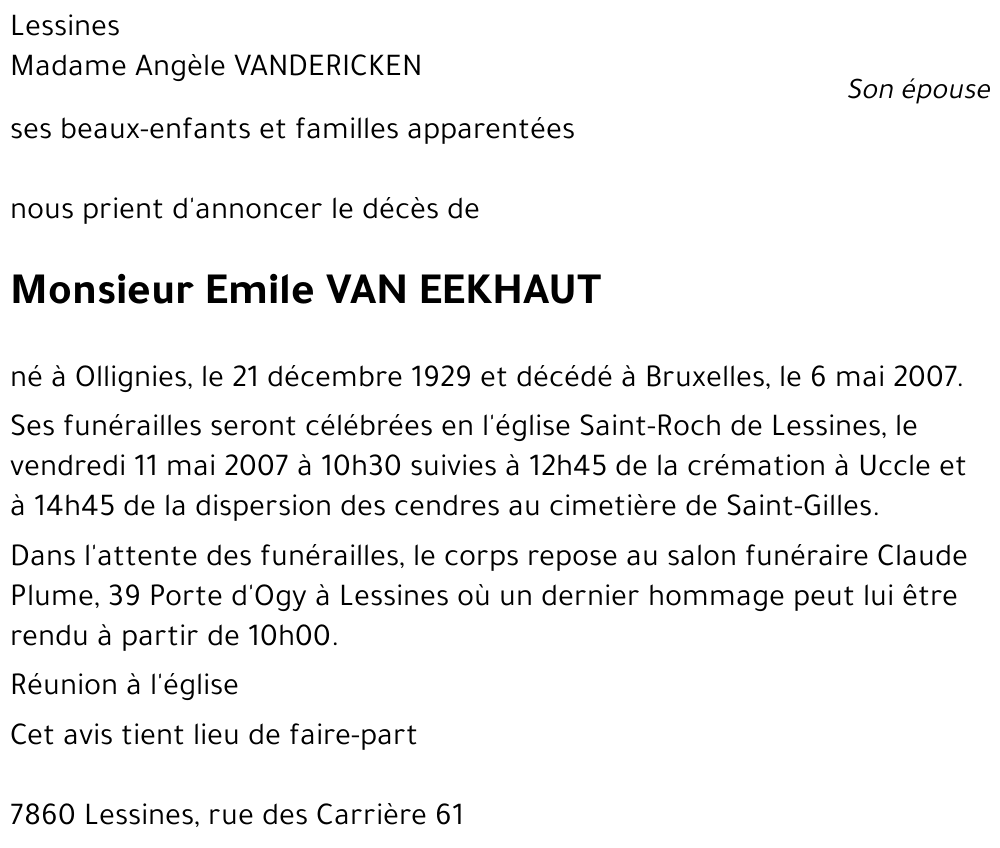 Emile VAN EEKHAUT