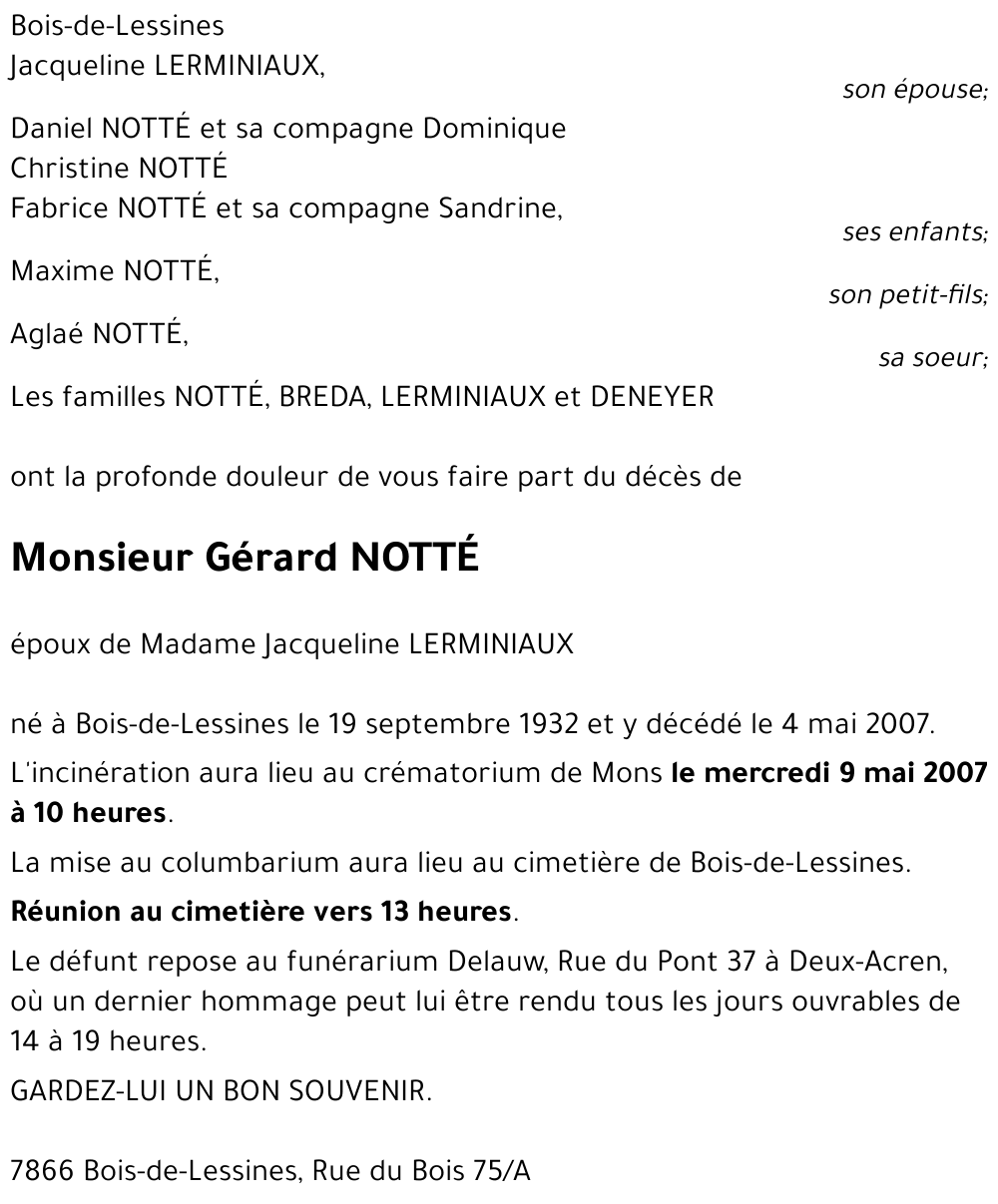 Gérard NOTTÉ