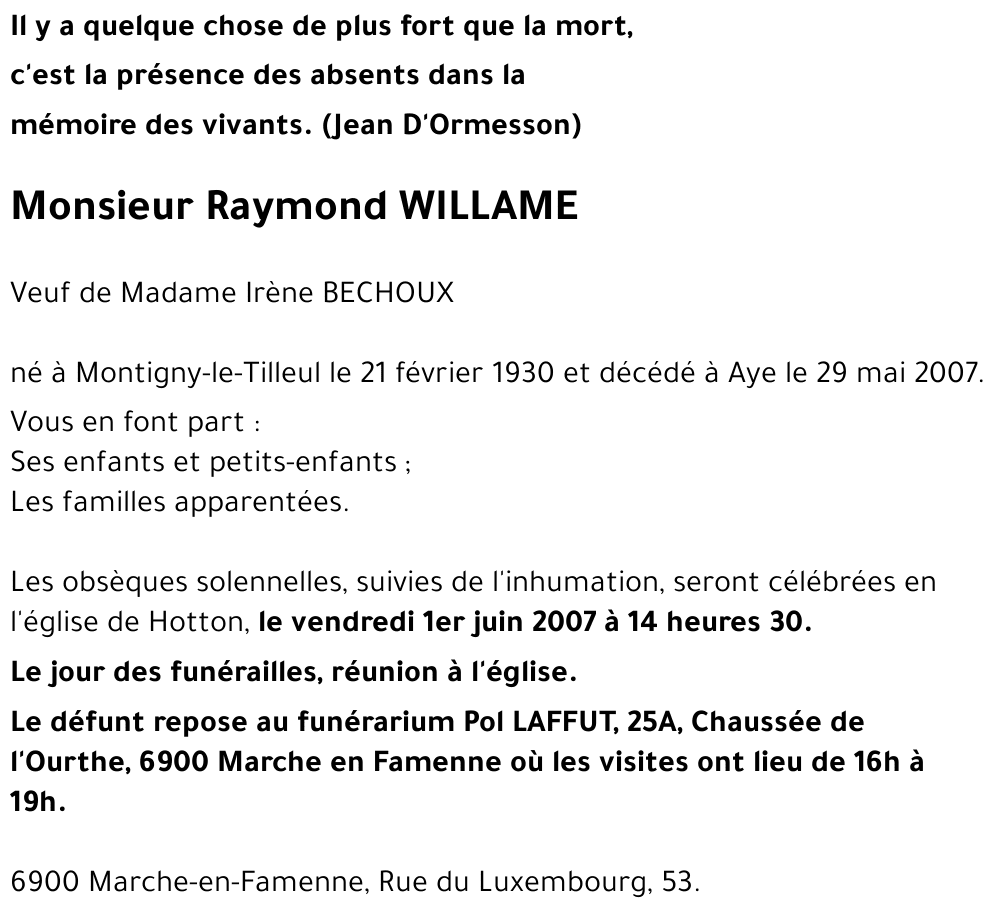 Raymond WILLAME