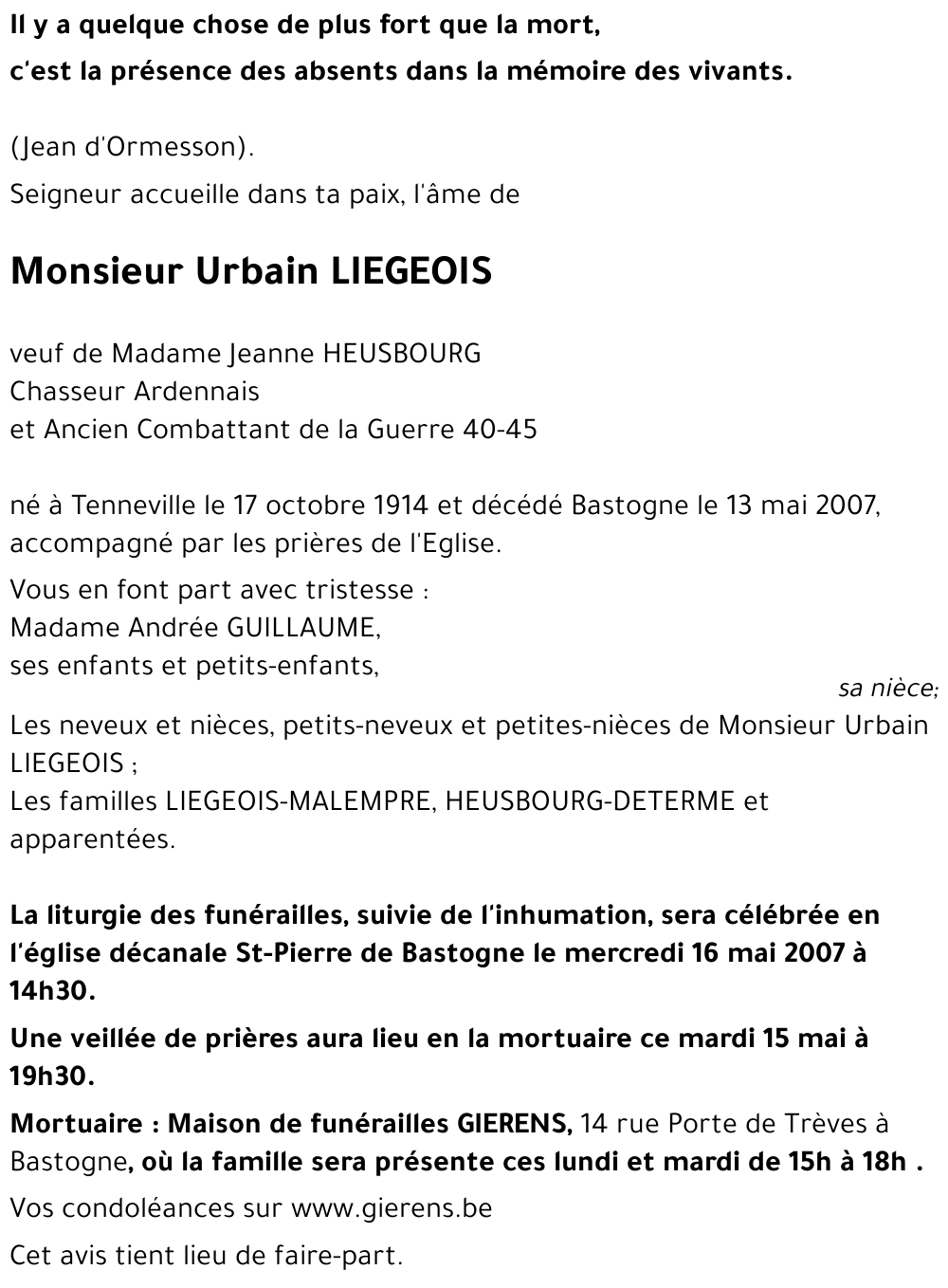 Urbain LIEGEOIS