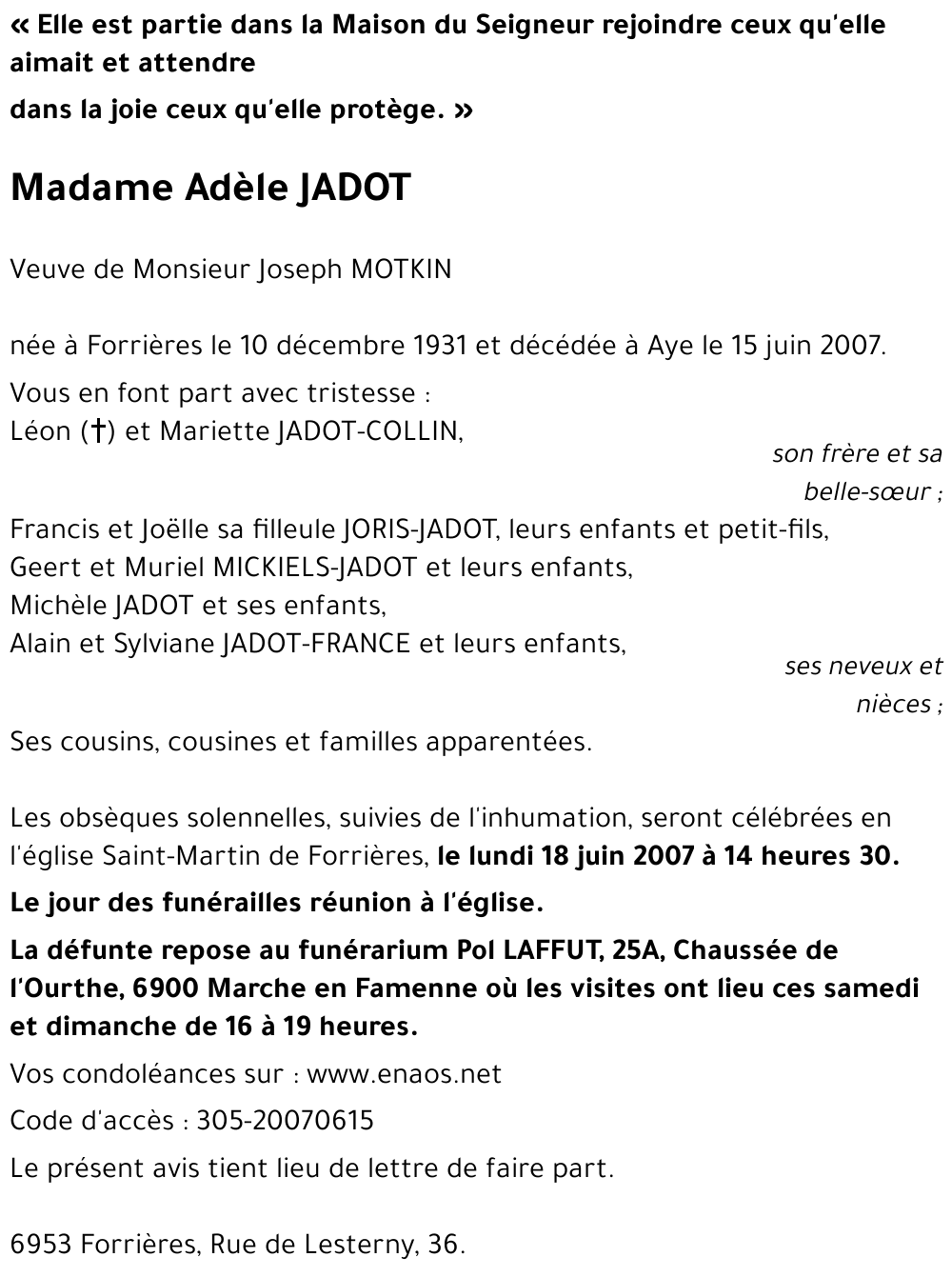 Adèle JADOT