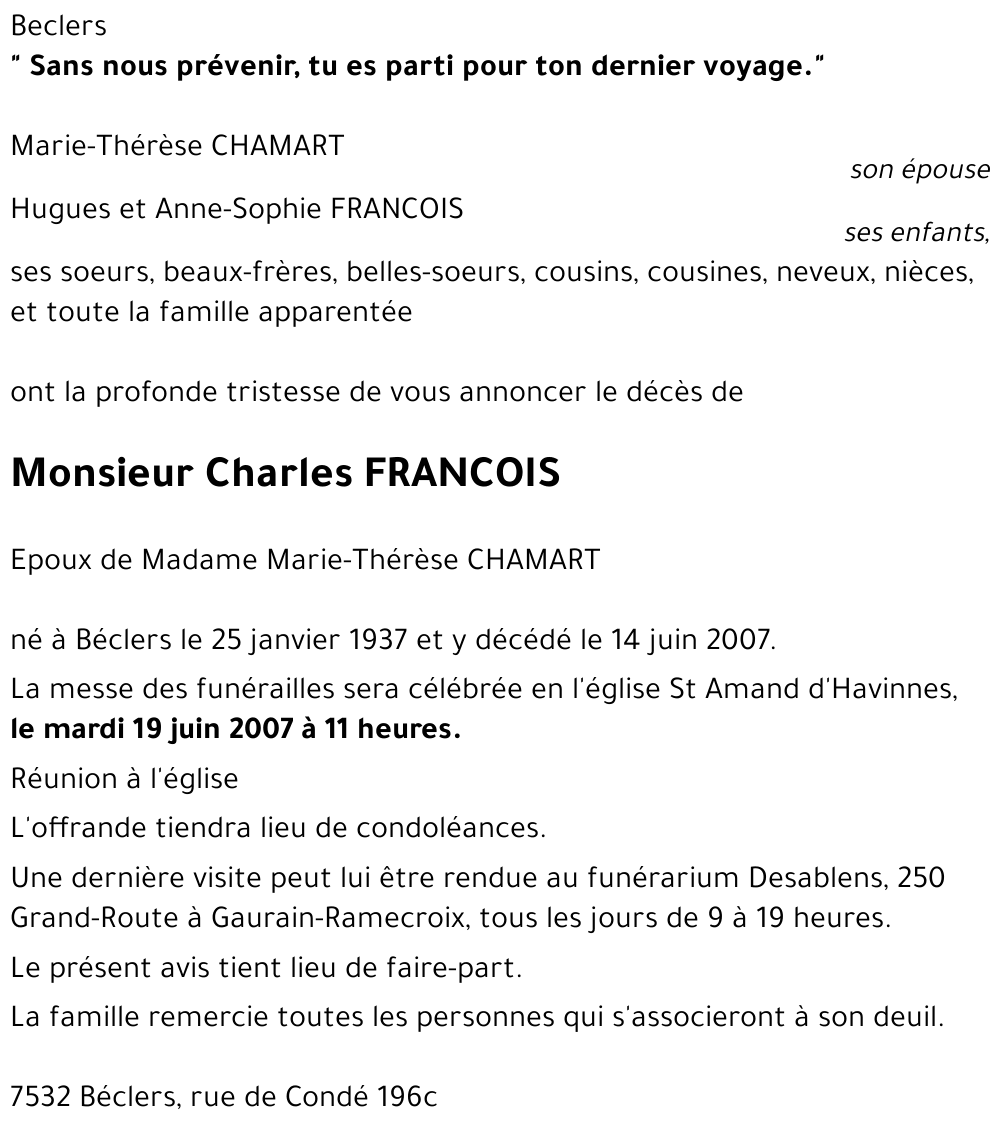 Charles FRANCOIS