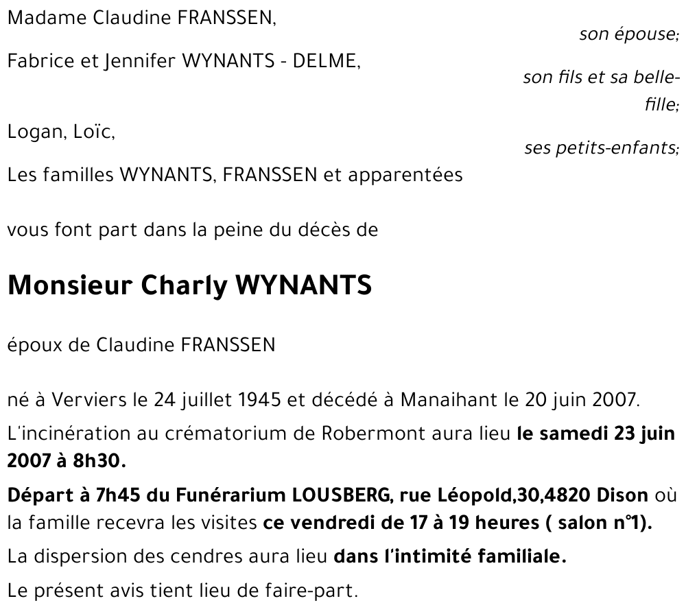 Charly WYNANTS