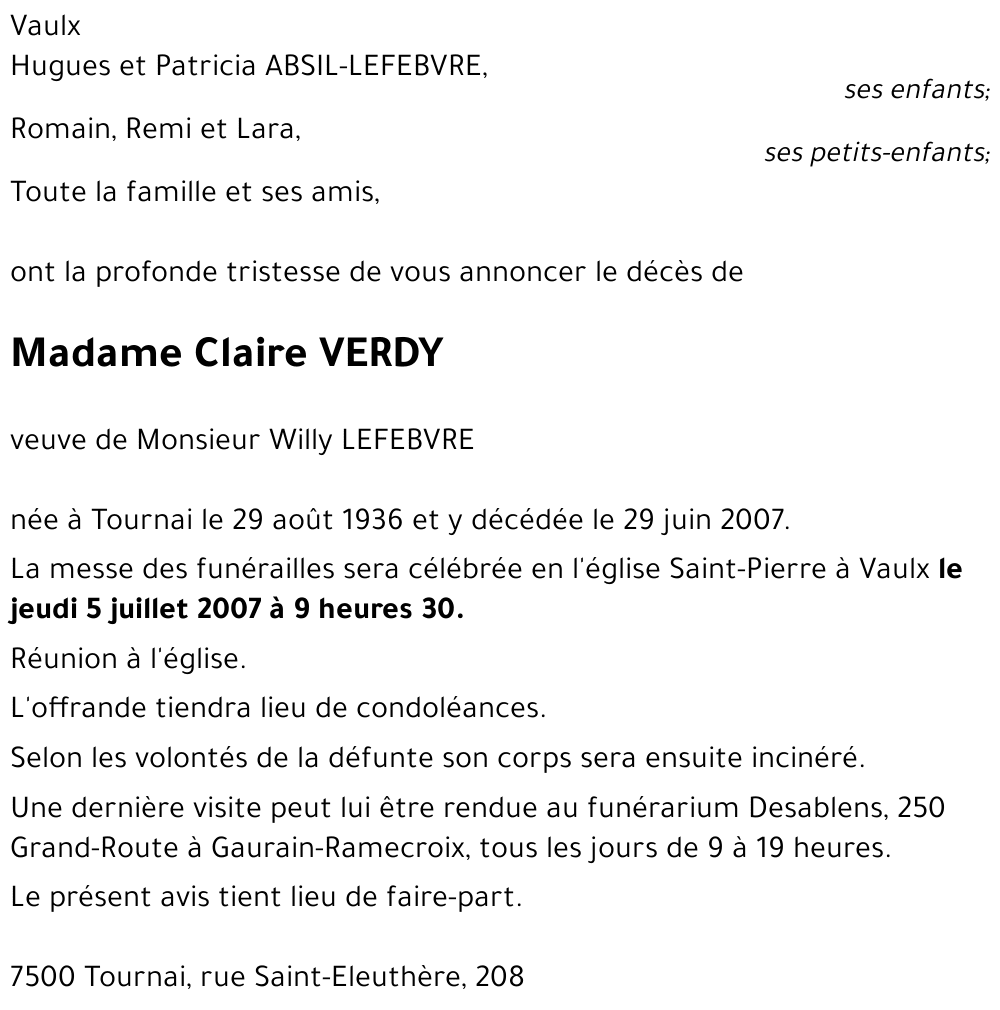 Claire VERDY