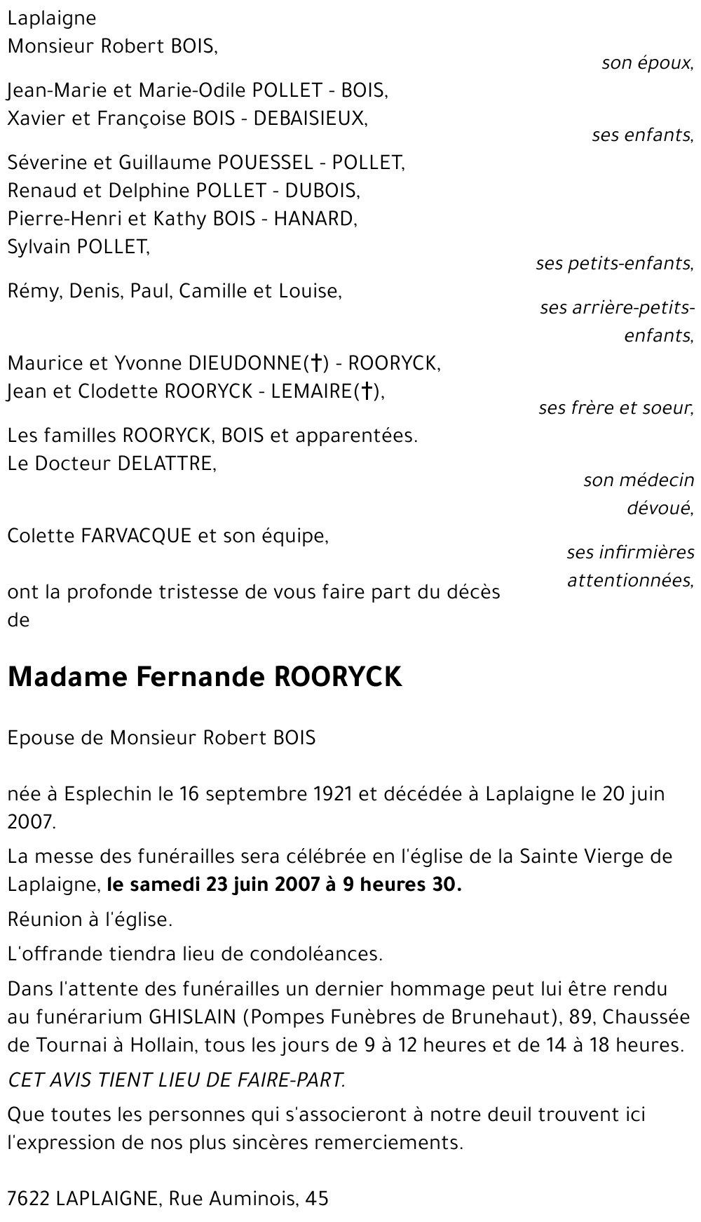 Fernande ROORYCK