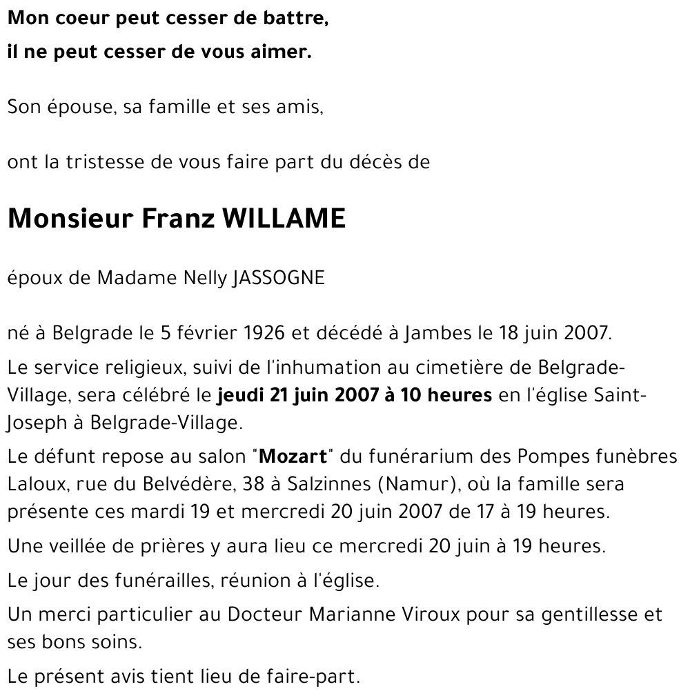 Franz WILLAME