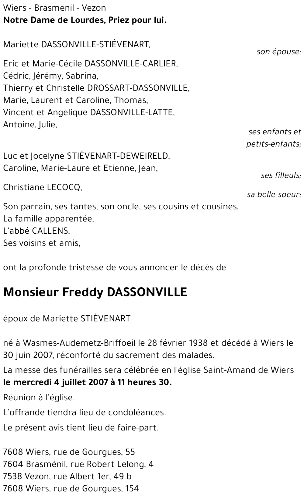 Freddy DASSONVILLE