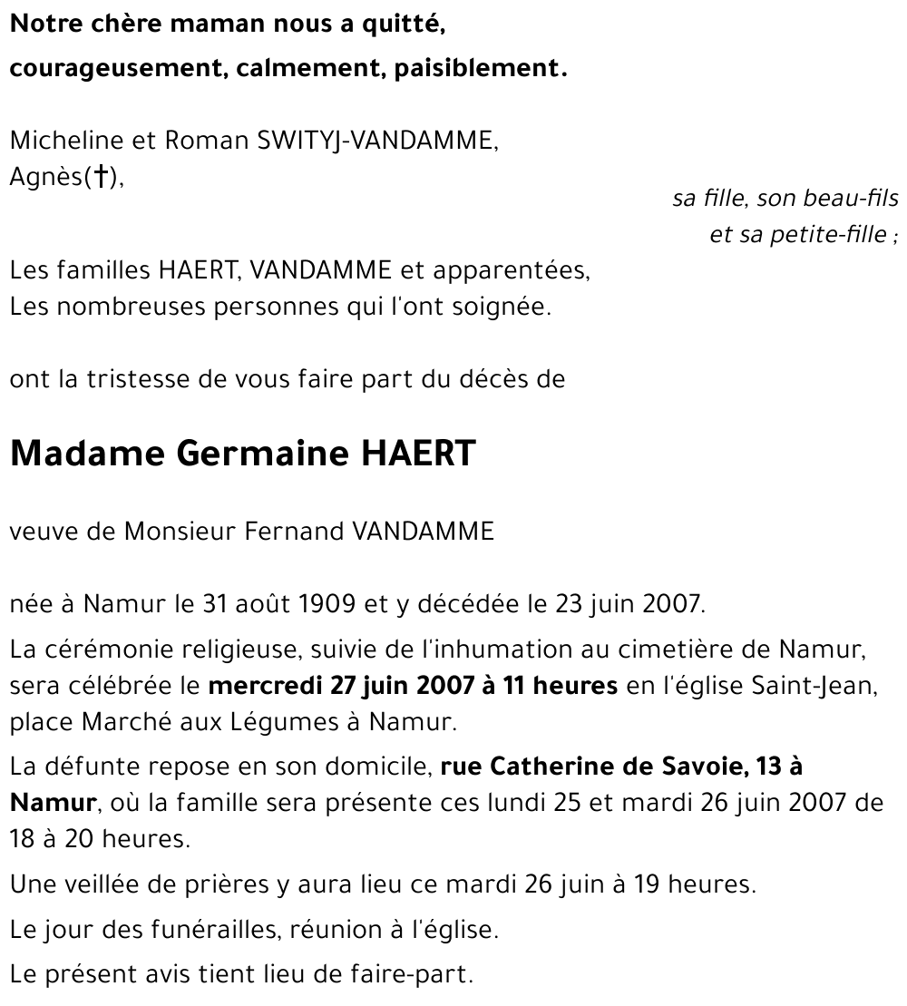 Germaine HAERT