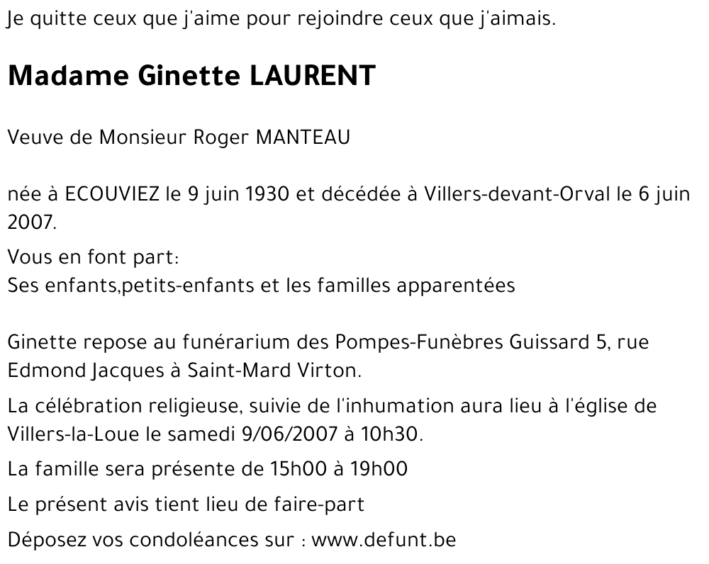 Ginette LAURENT