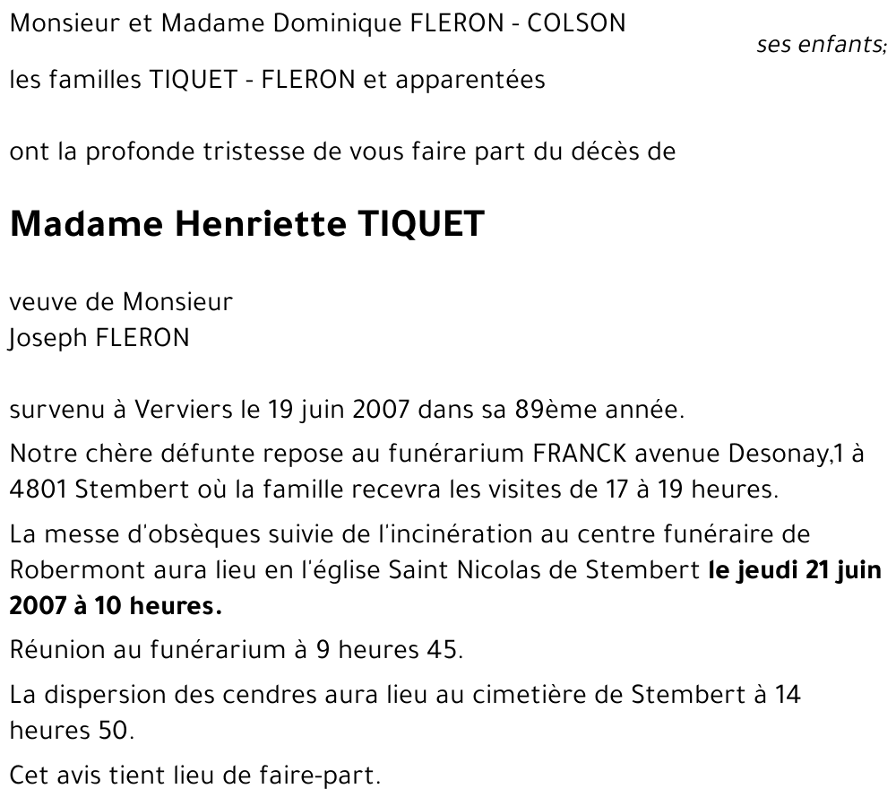 Henriette TIQUET