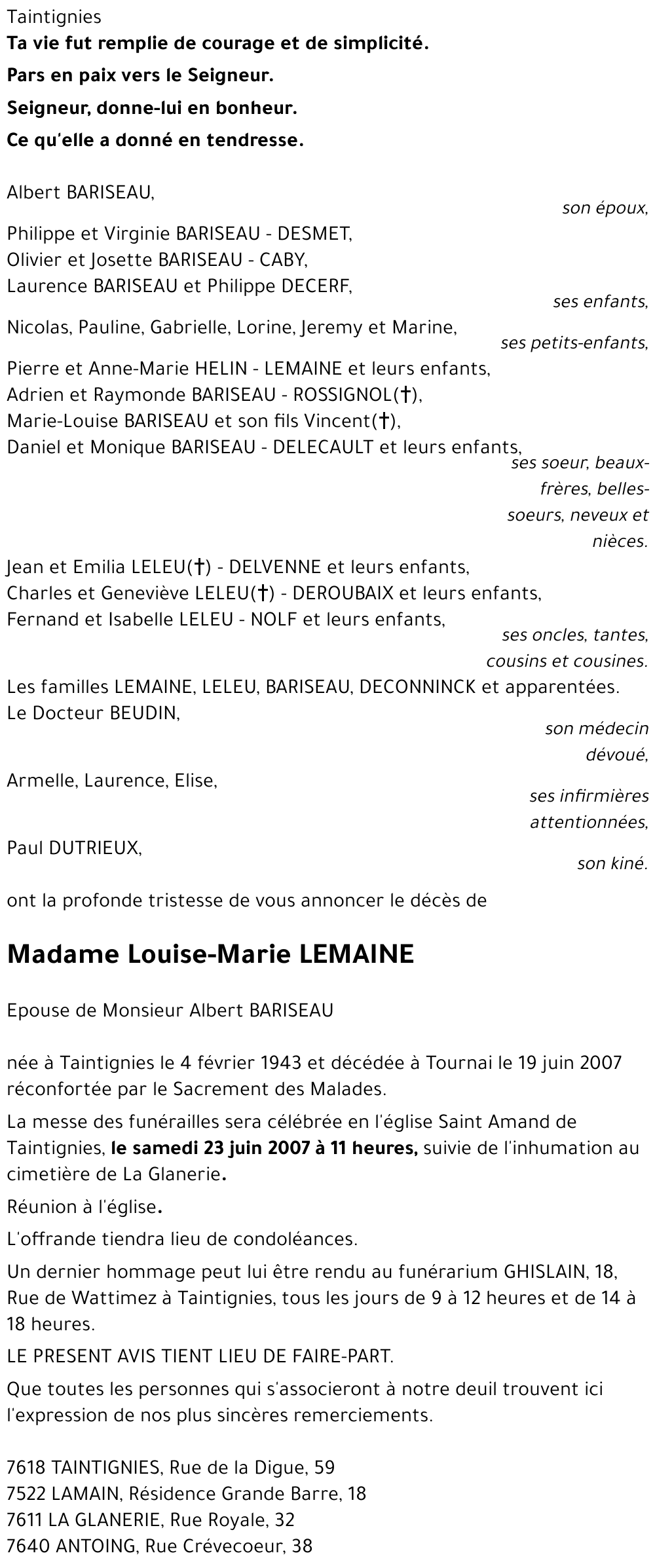 Louise-Marie LEMAINE