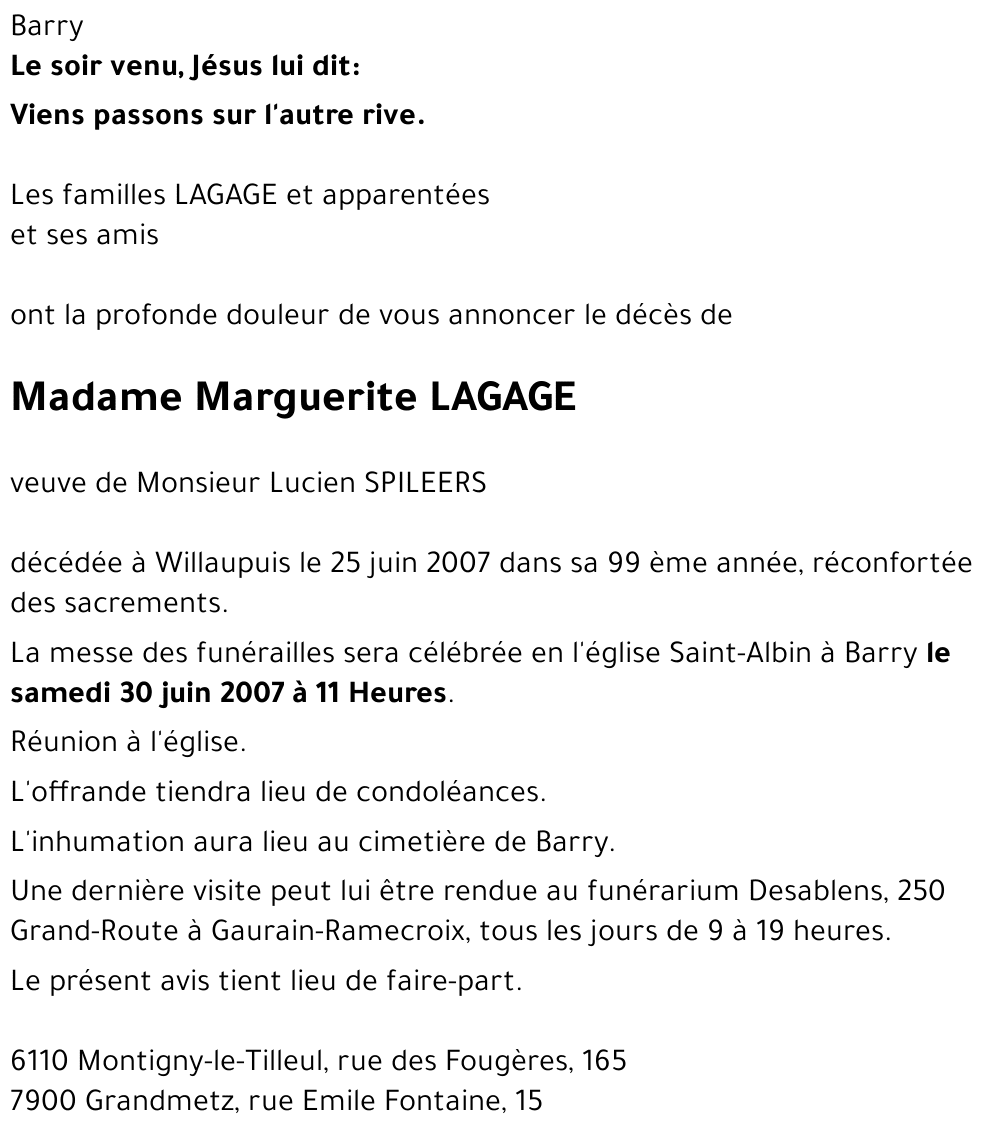 Marguerite LAGAGE