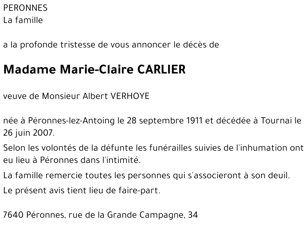 Marie-Claire CARLIER