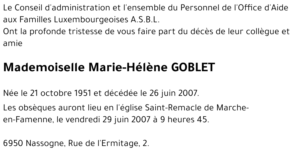 Marie-Hélène GOBLET