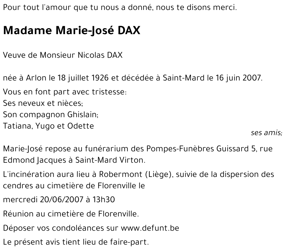 Marie-José DAX