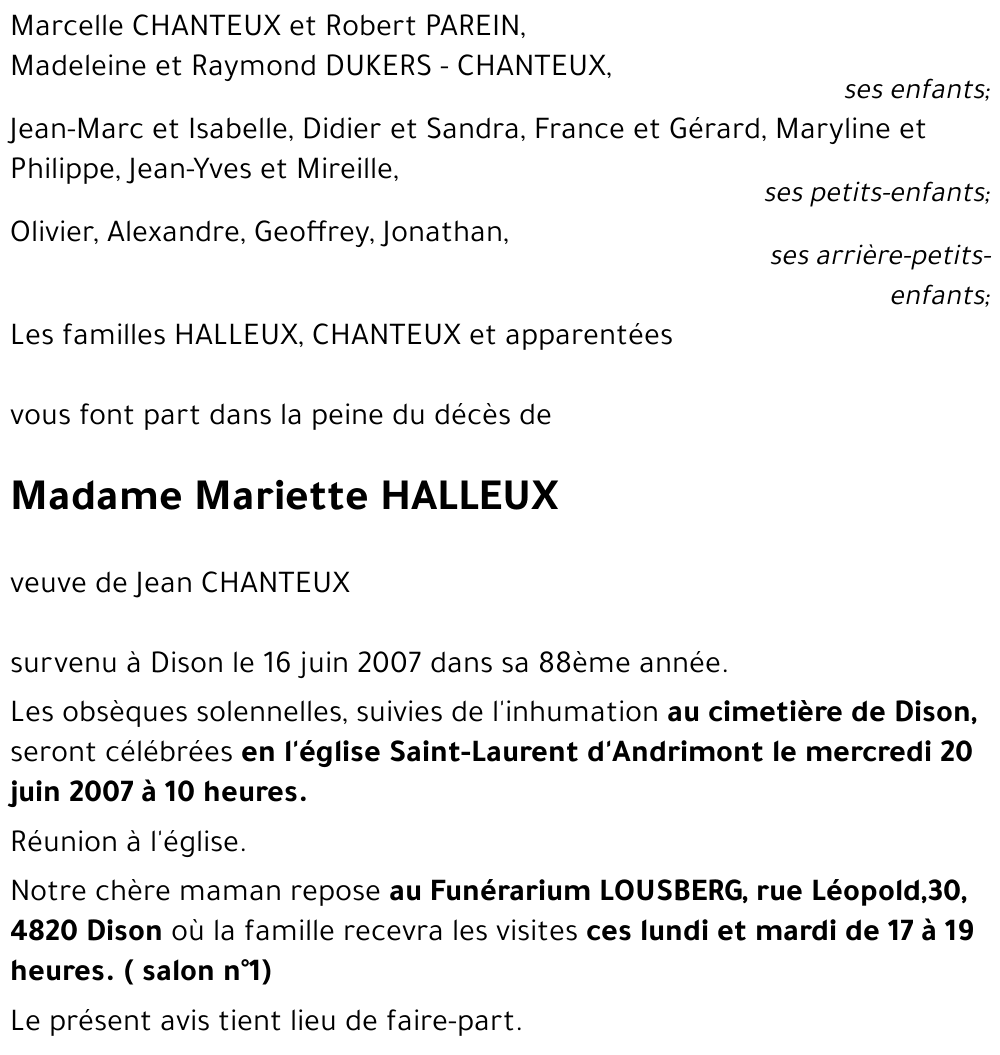 Mariette HALLEUX