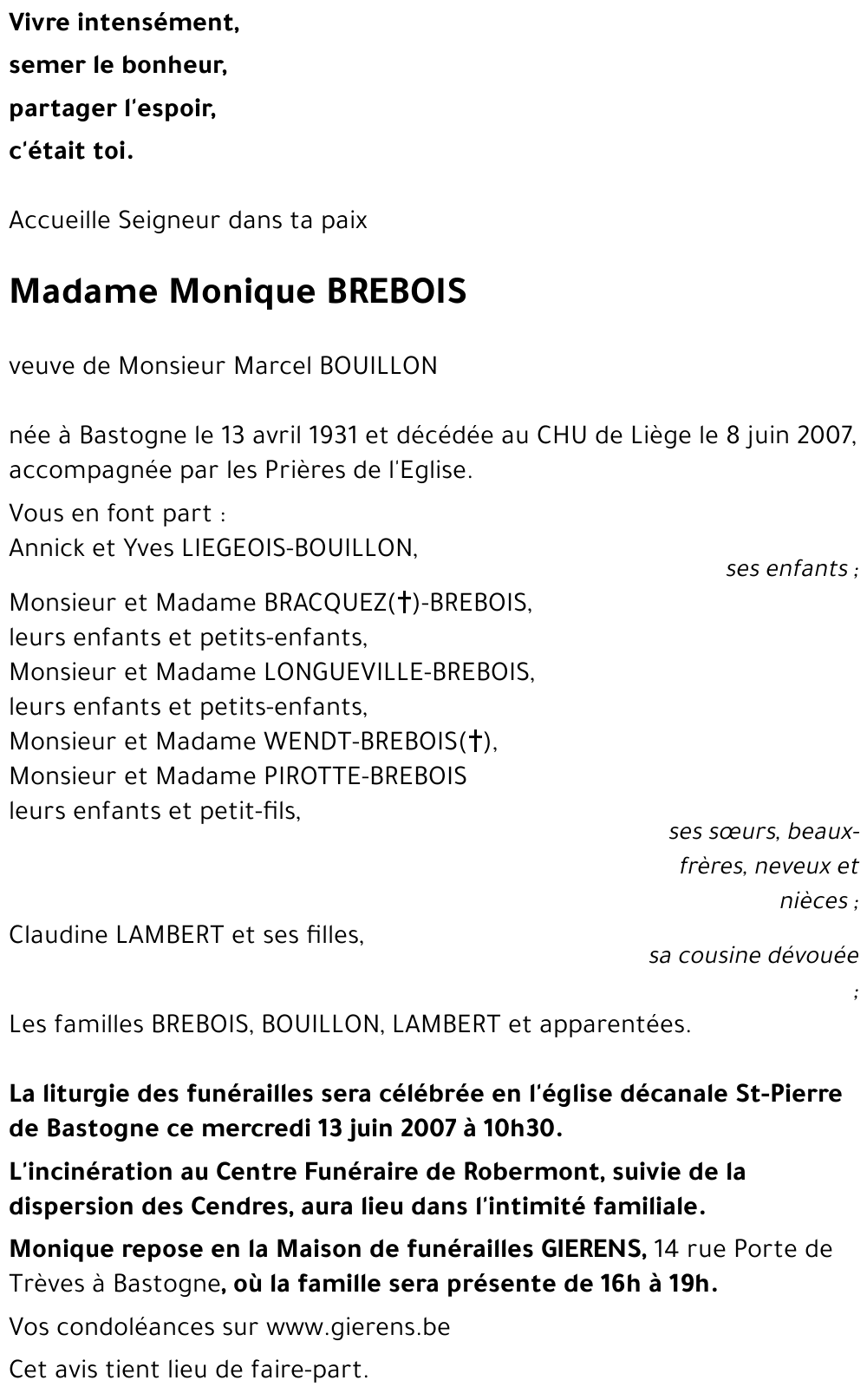 Monique BREBOIS