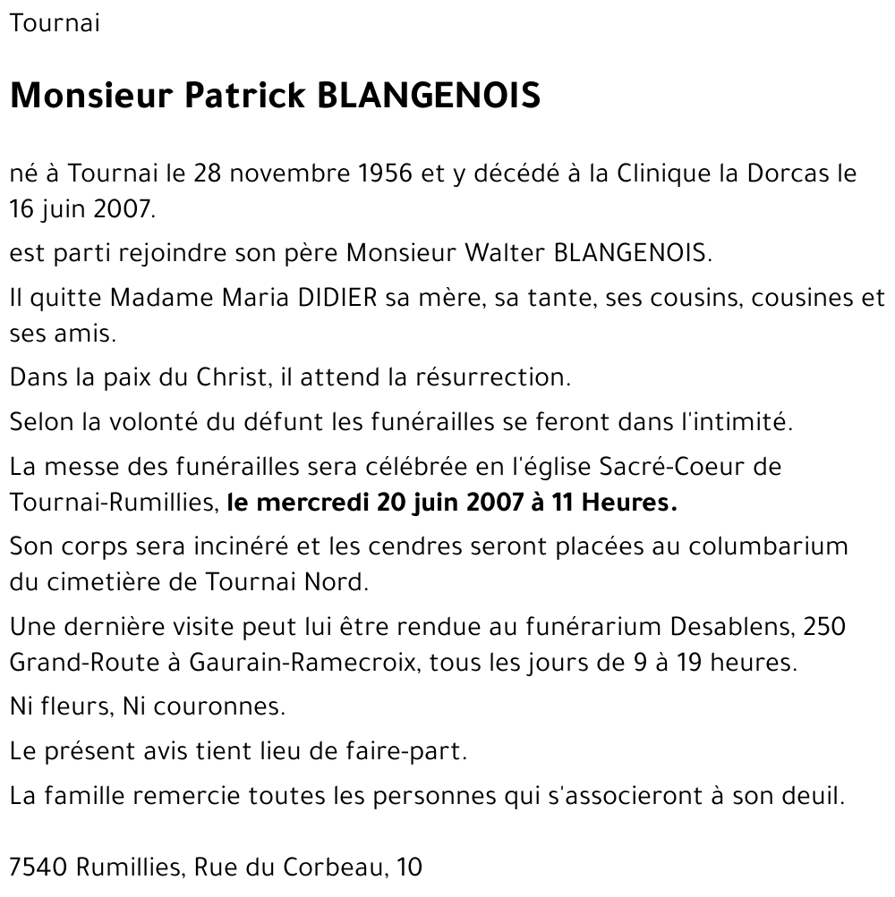 Patrick BLANGENOIS