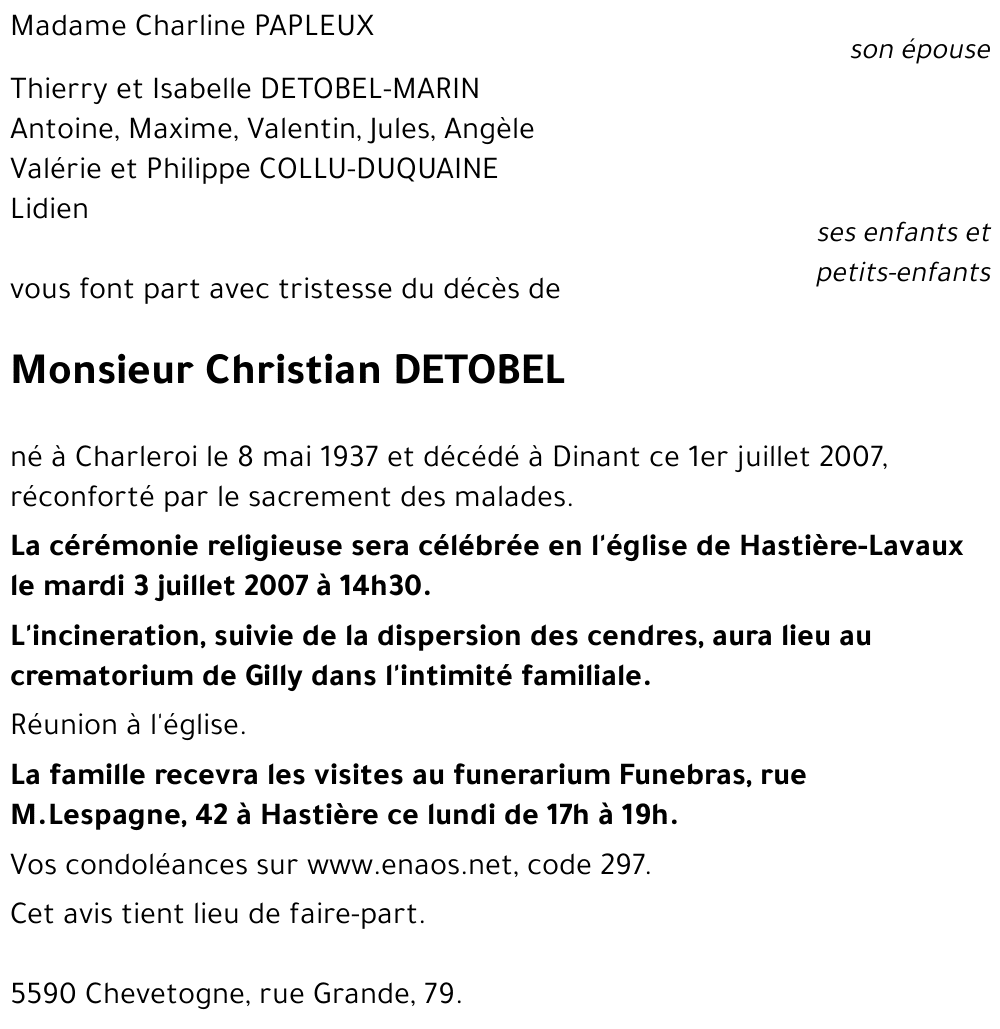 Christian DETOBEL