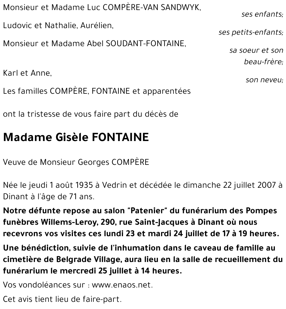 Gisèle FONTAINE