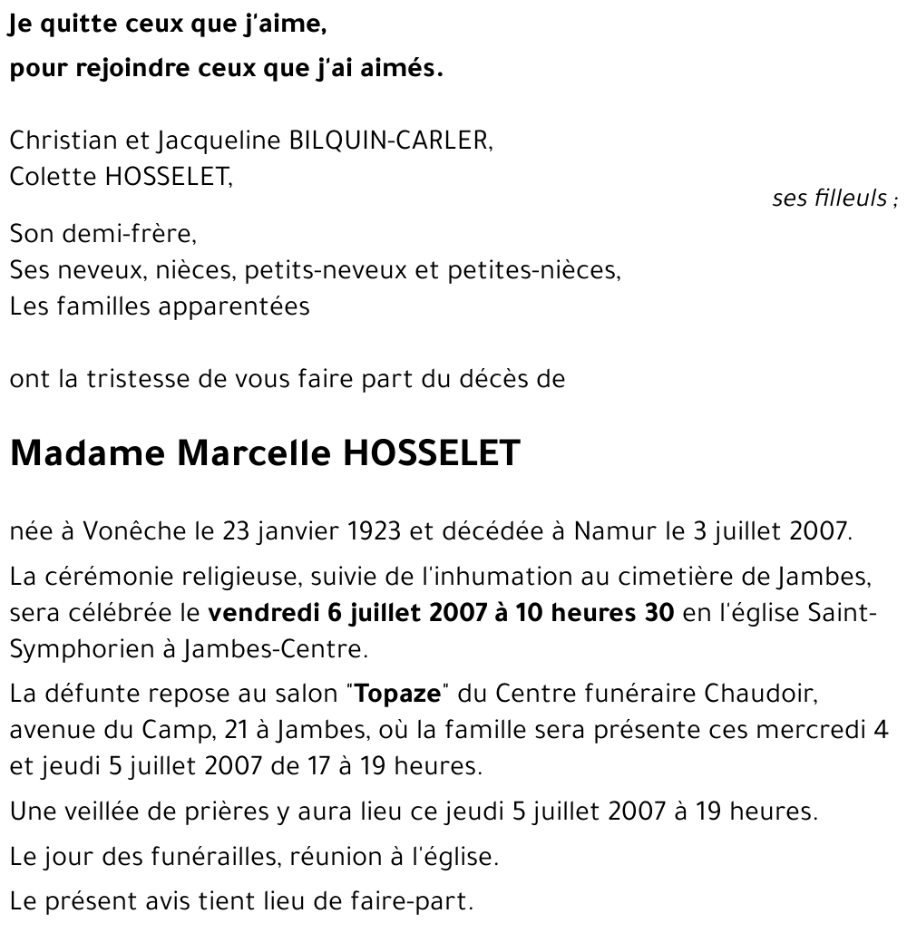 Marcelle HOSSELET