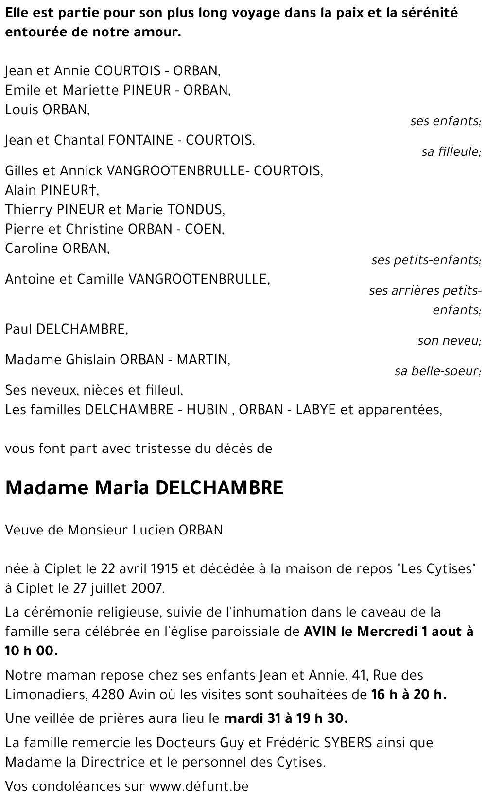Maria DELCHAMBRE