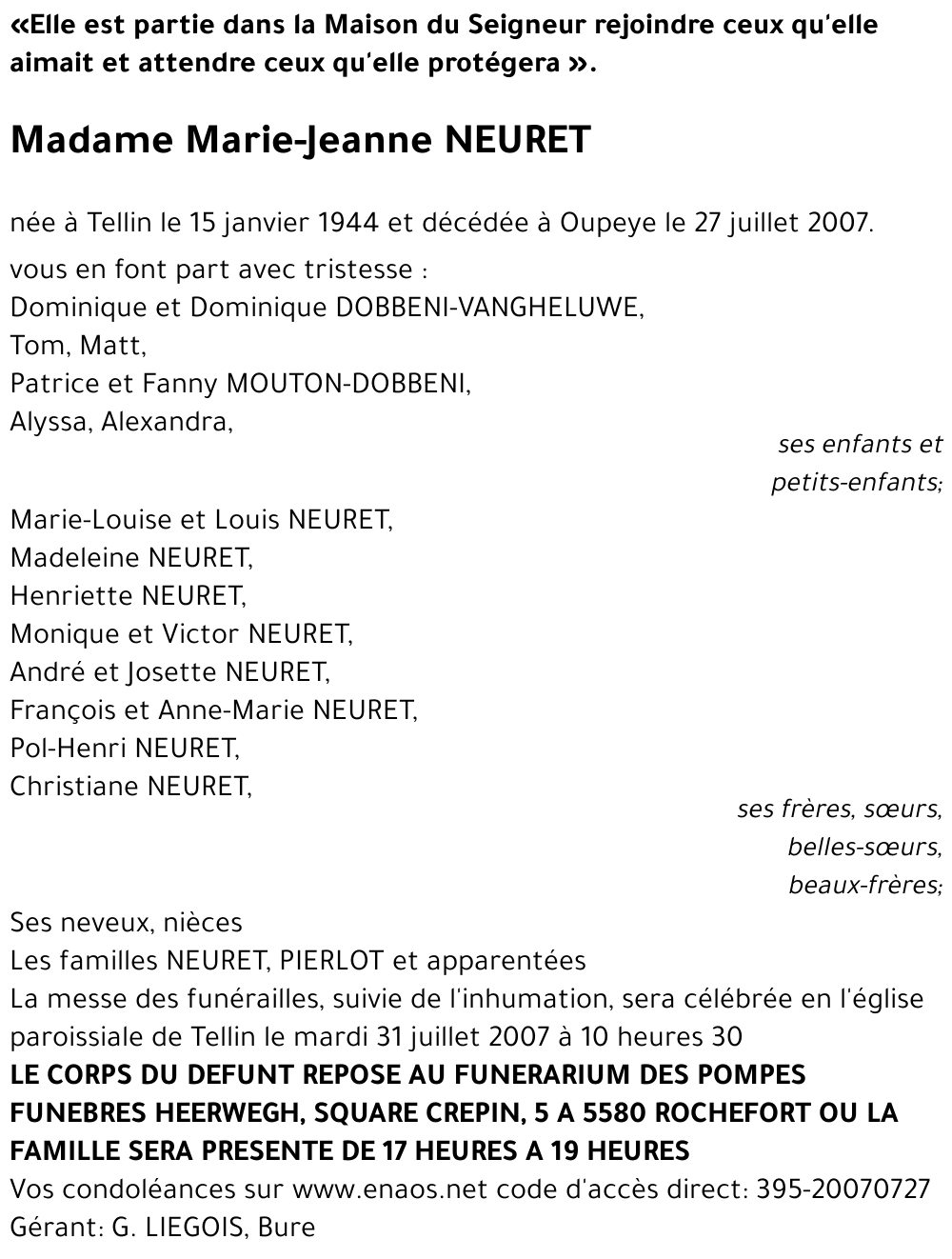 Marie-Jeanne NEURET