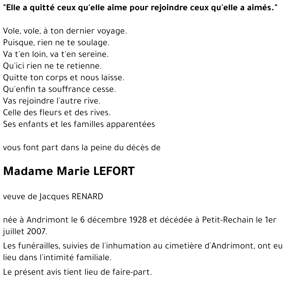 Marie LEFORT