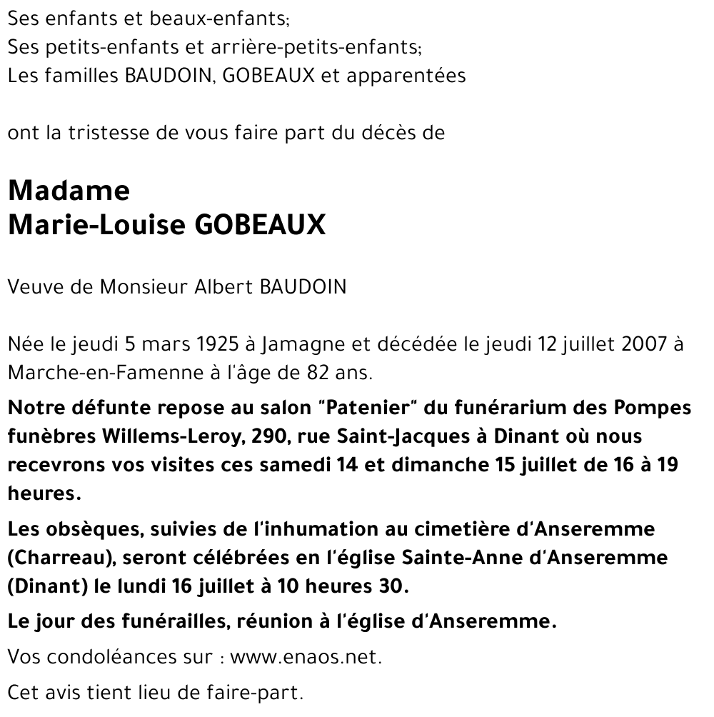 Marie-Louise GOBEAUX