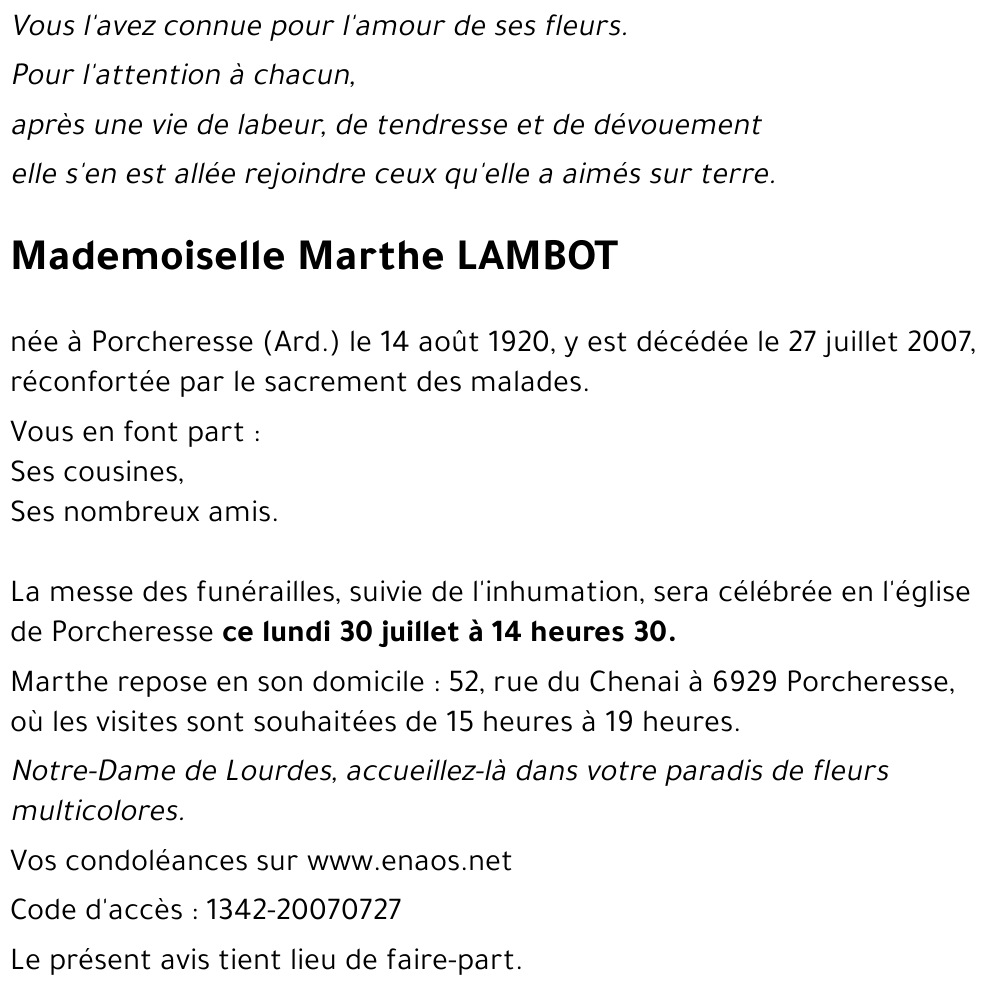 Marthe LAMBOT