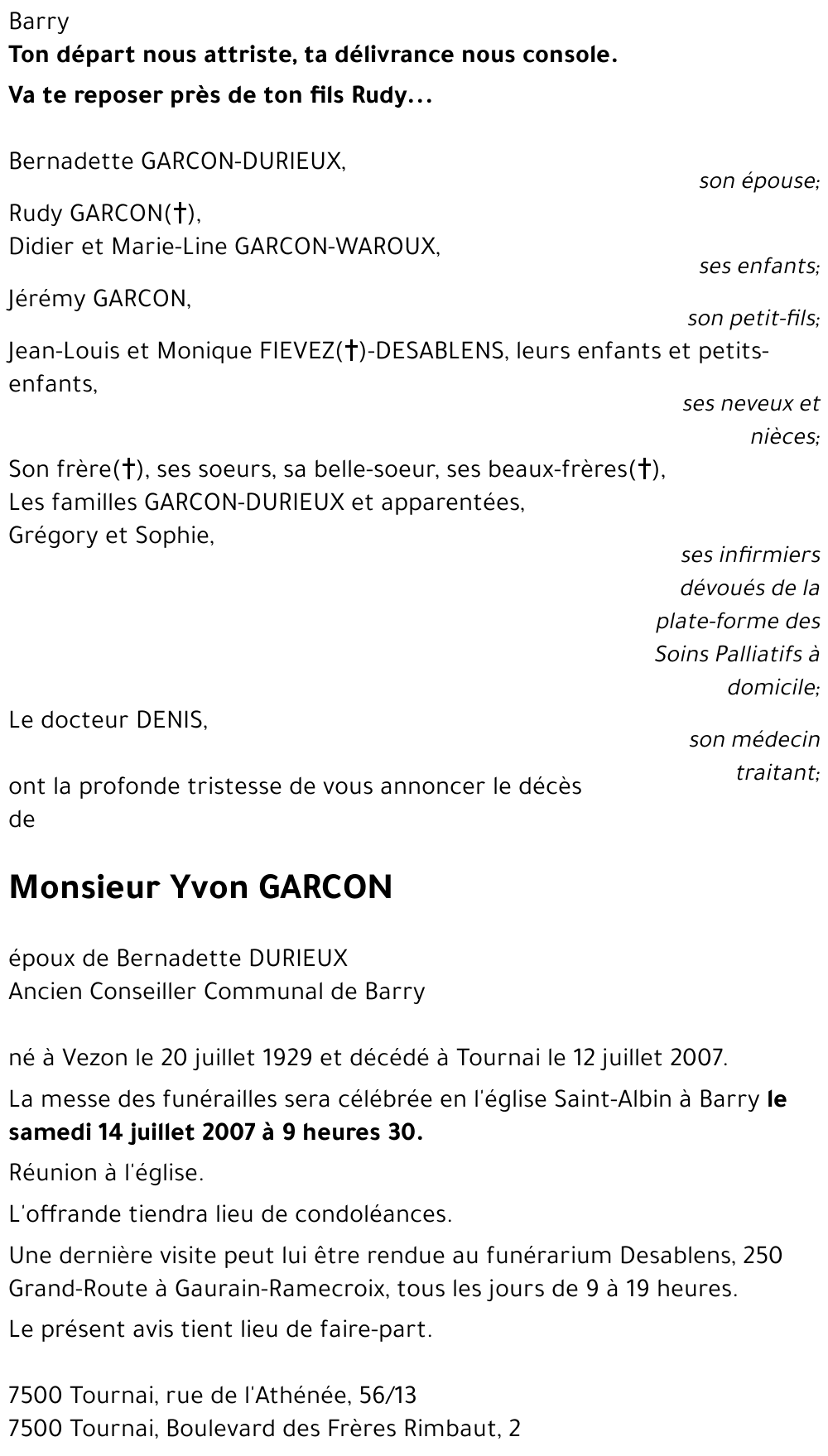 Yvon GARCON