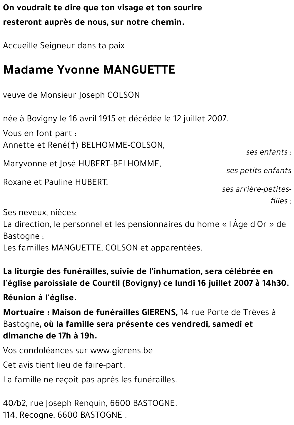 Yvonne MANGUETTE