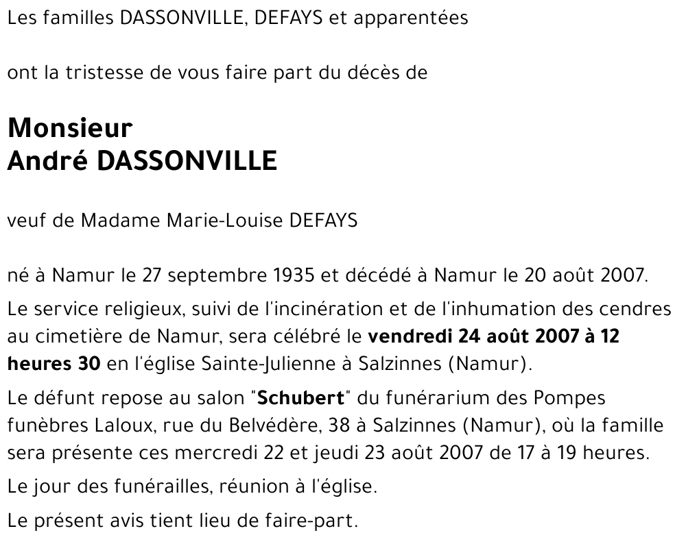 André DASSONVILLE