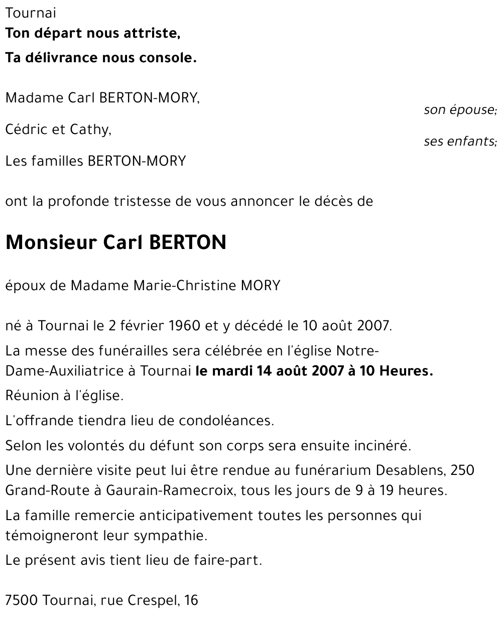 Carl BERTON