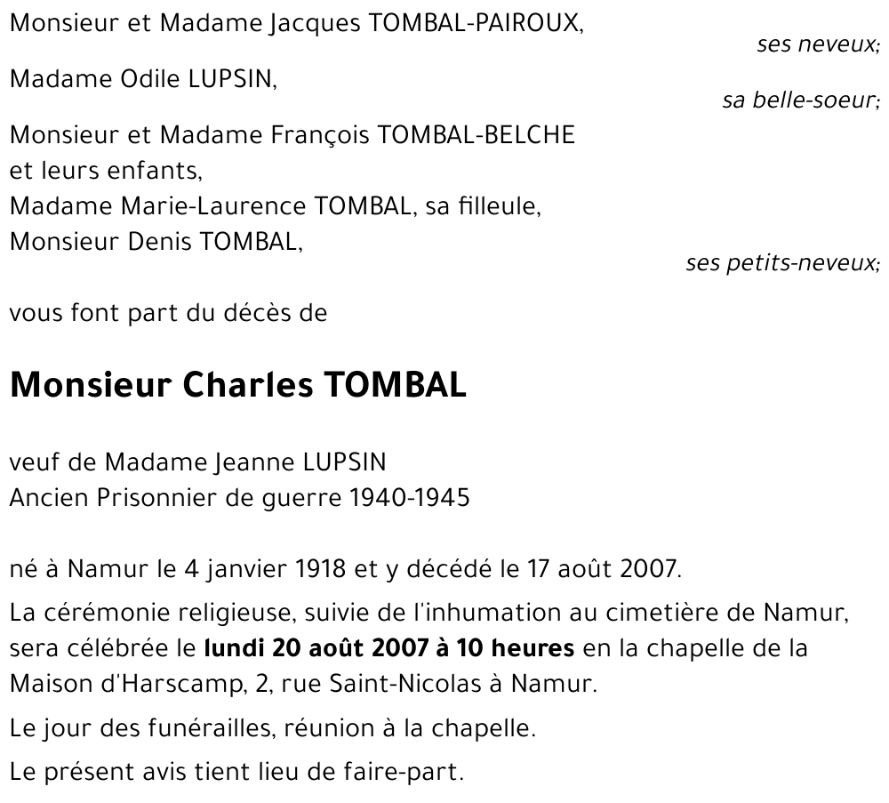 Charles TOMBAL