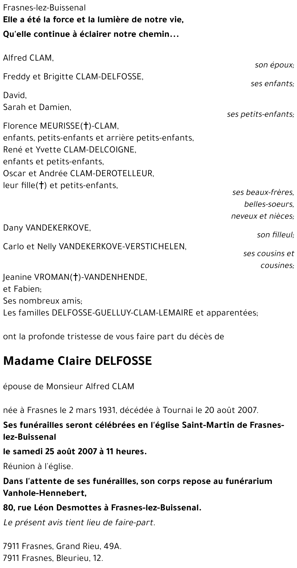 Claire DELFOSSE