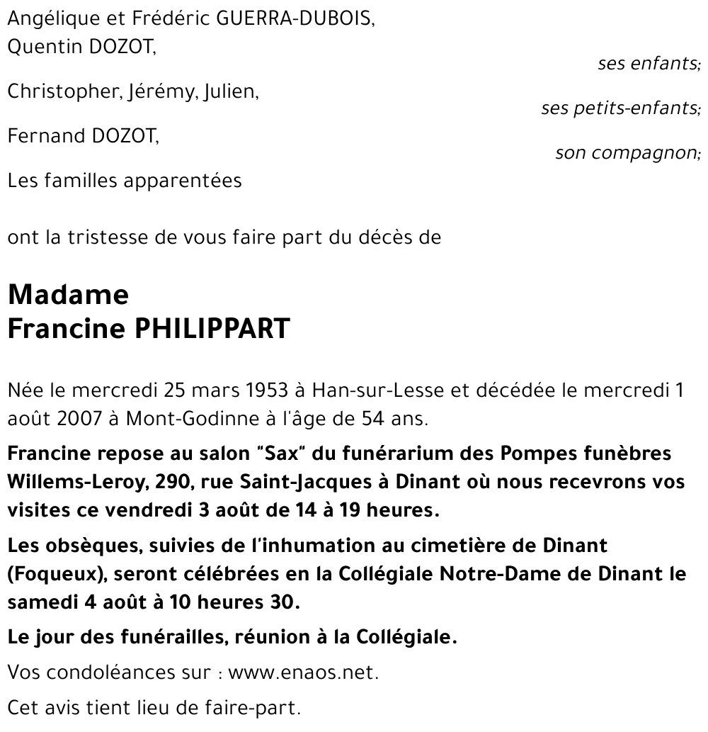 Francine PHILIPPART