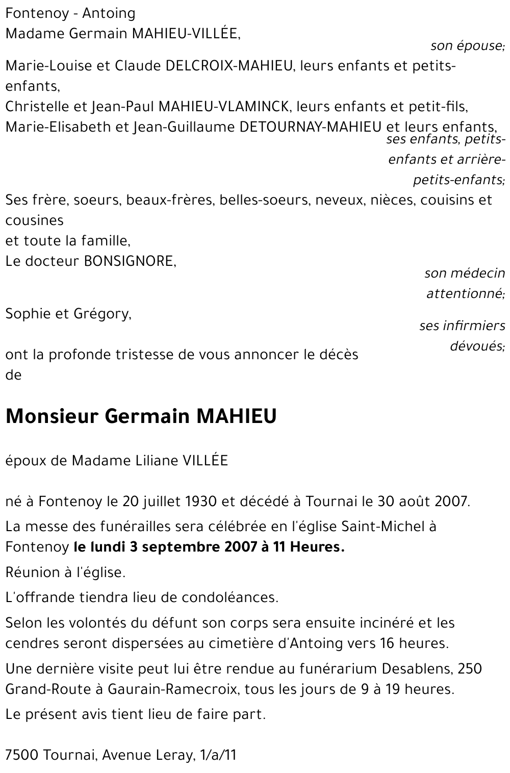 Germain MAHIEU