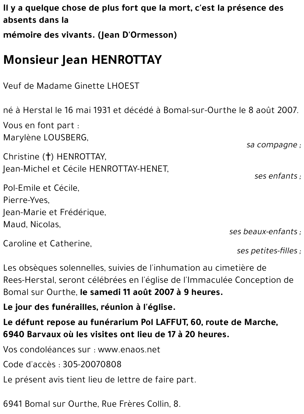 Jean HENROTTAY