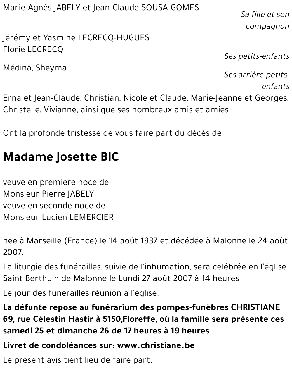 Josette BIC